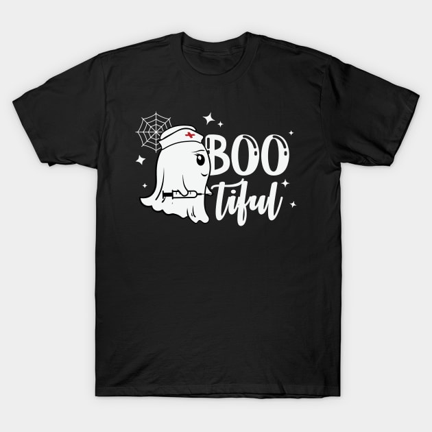 Bootiful Ghost Nurse Halloween Gift T-Shirt by BadDesignCo